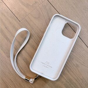 Cream Phone Wristlet Case with Wallet and Strap iPhone 13